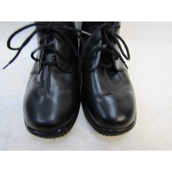 Drew Womens Size 6.5 WW Wide Width Black Leather Lace Up Ankle Boot Booties - Picture 6 of 11